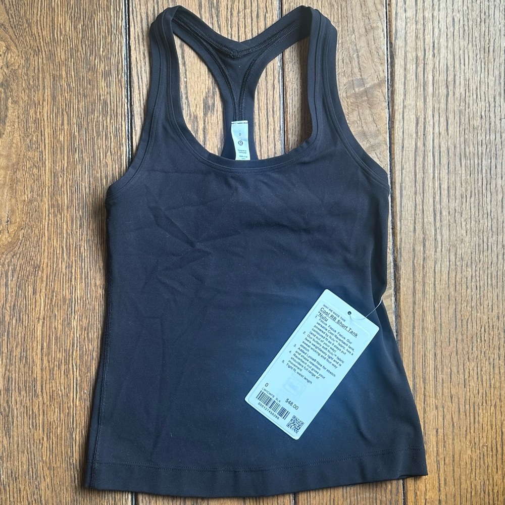 Lululemon NWT Cool RB Short Tank *Nulu - Black -  Size 0